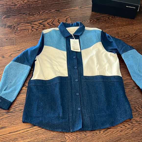 Sezane Jackets & Blazers - Denim shirt patchwork